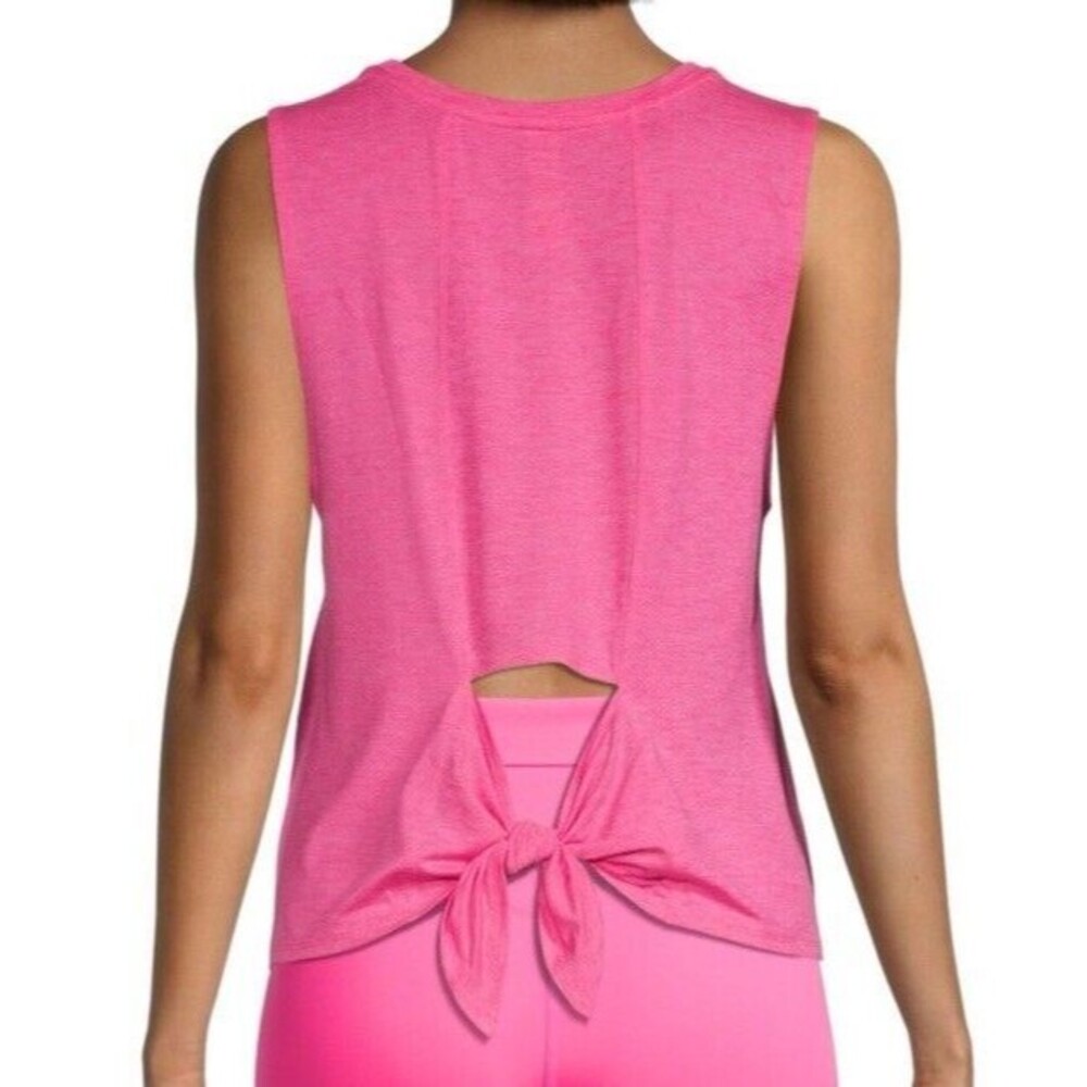 Activology Tank Top Cut Out Tie Back Moisture Wicking Lightweight Pink XL Yoga